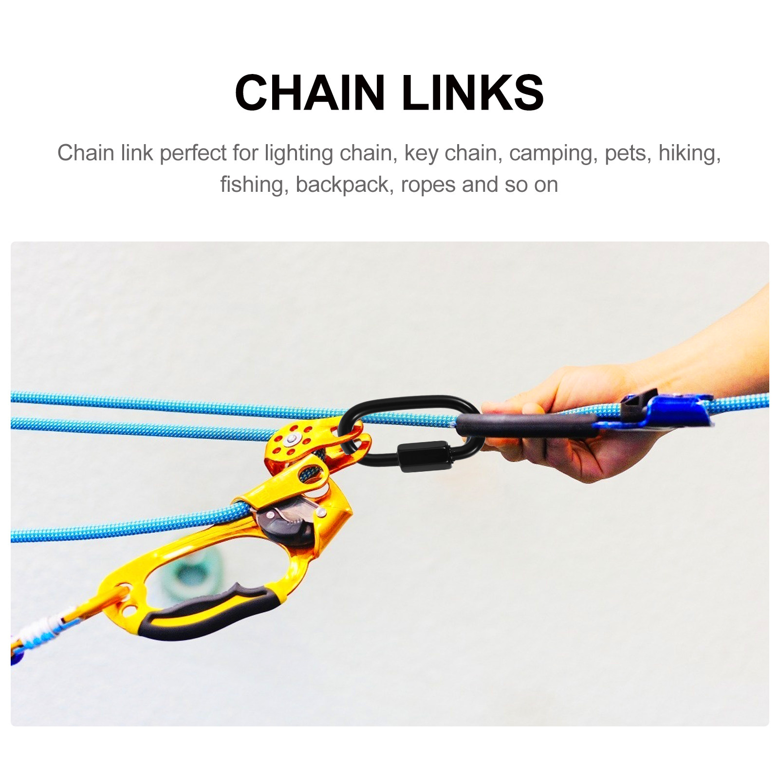 8Pcs Quick Links Black Stainle - Steel Chain recension och pris