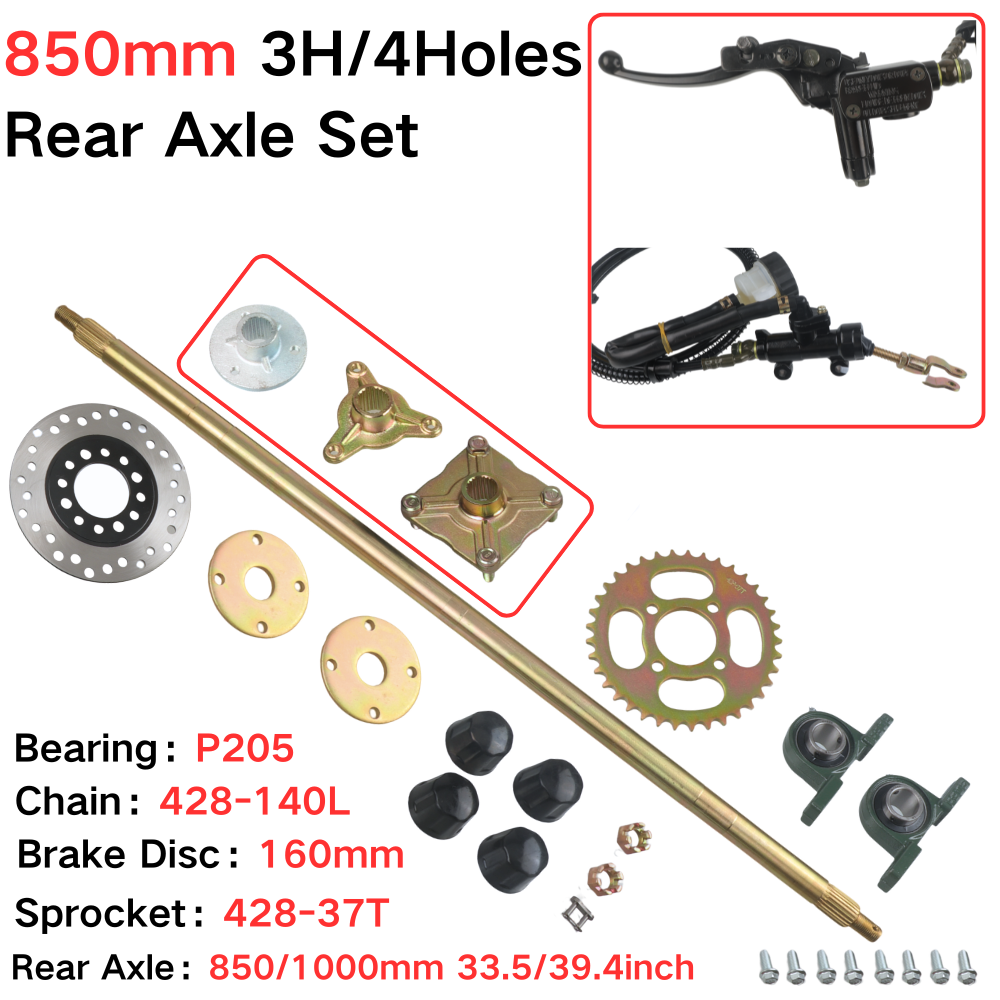 850mm Rear Axle Complete Set W - Sprocket recension och pris