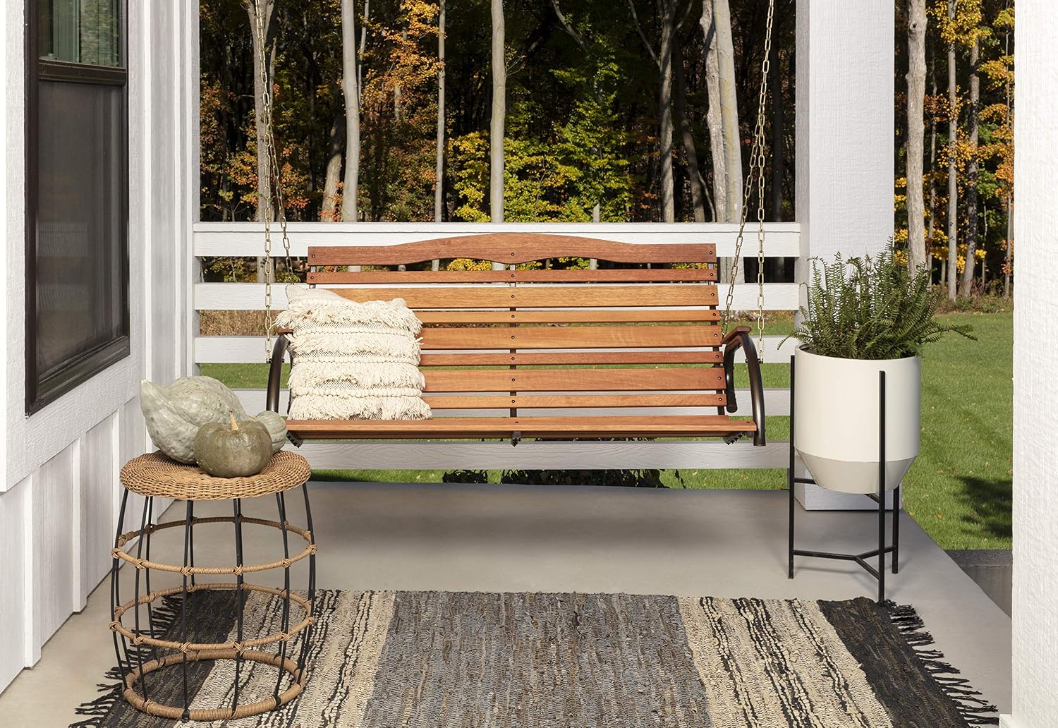 Outdoor Patio Swing Powder Coa - Steel Chain recension och pris
