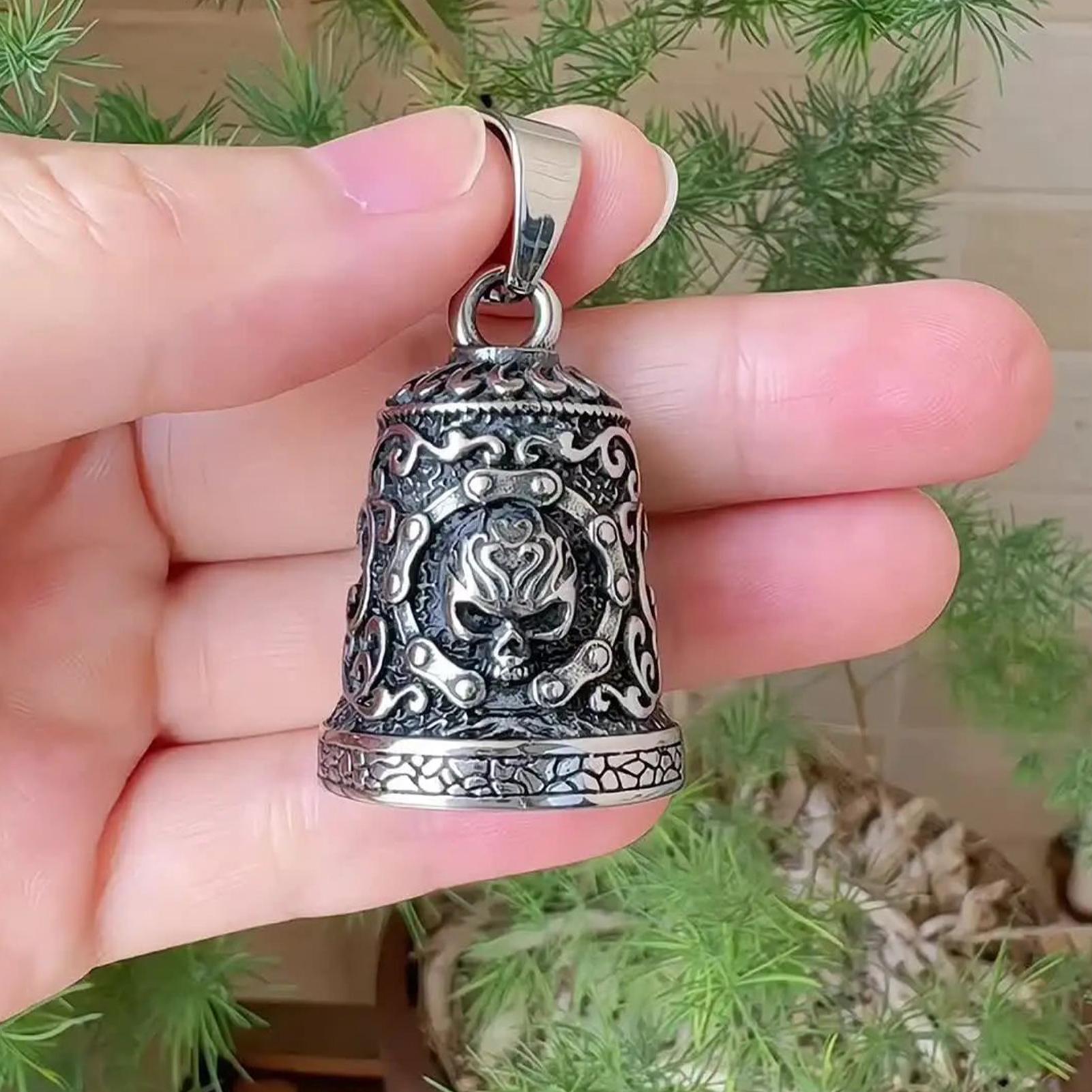 Skull Bell Charm Motorcycle Be - Motorcycle Chain recension och pris