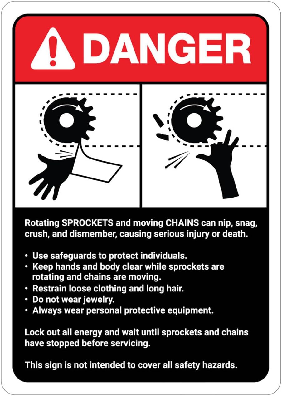 Danger: Sprocket/Chain Warning - Ansi Chain recension och pris