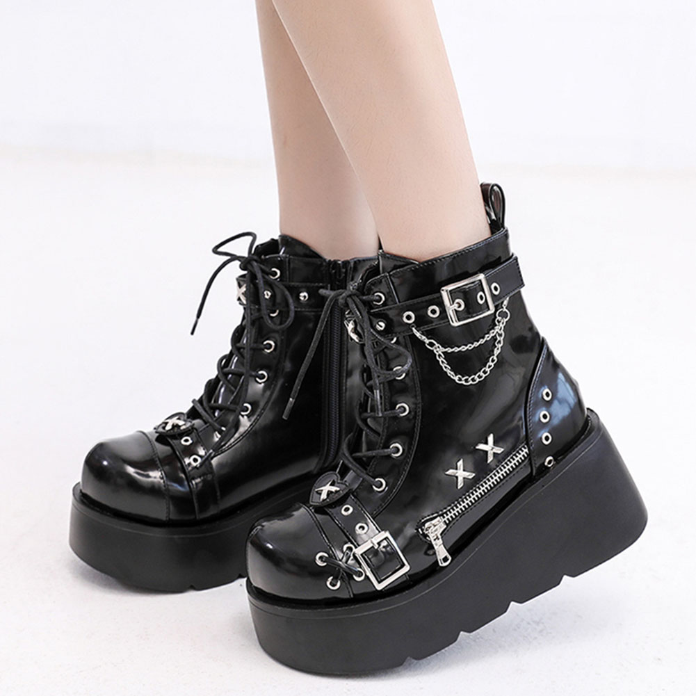 Brand New Ladies Goth Platform - Motorcycle Chain recension och pris
