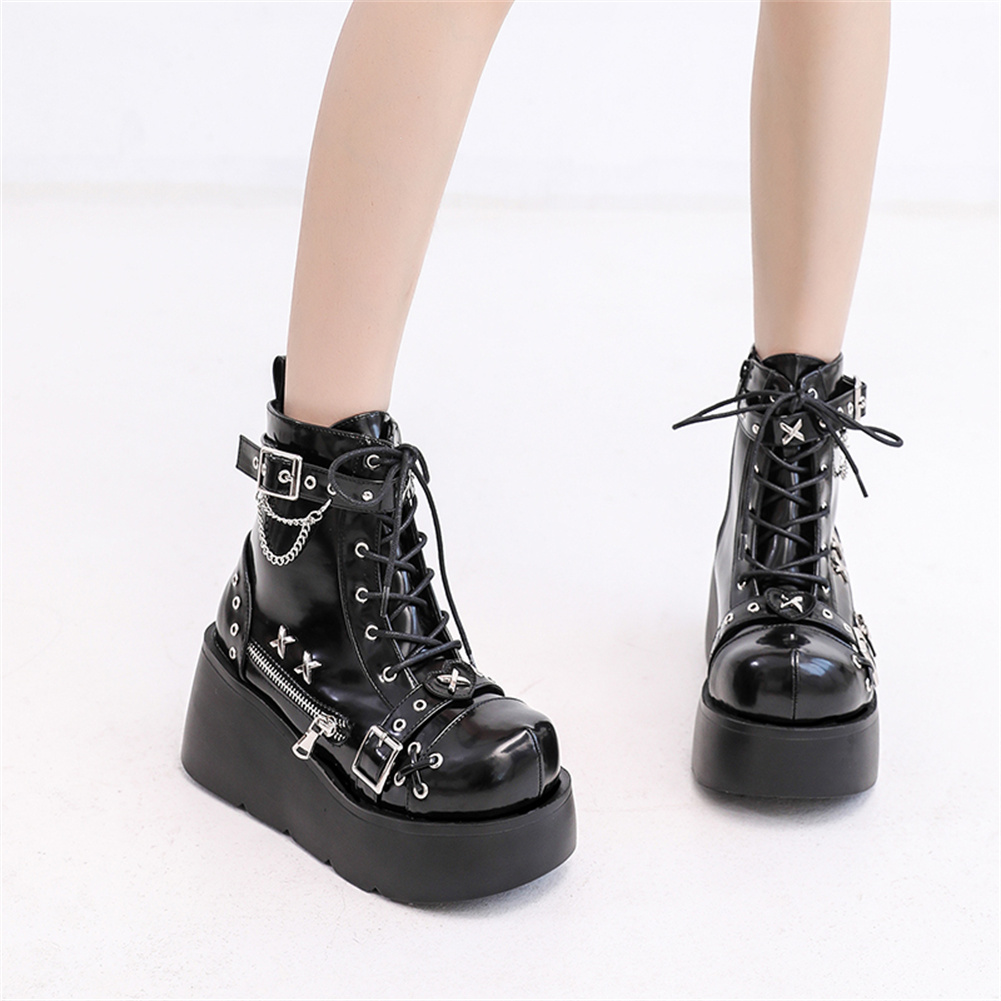 Brand New Ladies Goth Platform - Motorcycle Chain recension och pris