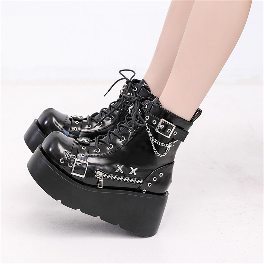 Brand New Ladies Goth Platform - Motorcycle Chain recension och pris