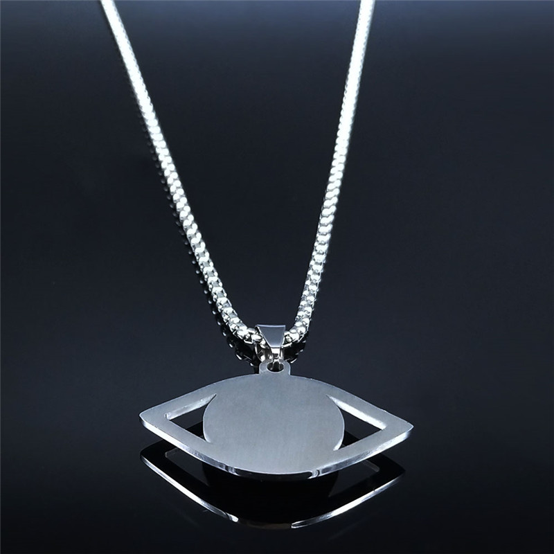 Islam Hamsa Evil Blue Eye Neck - Steel Chain recension och pris