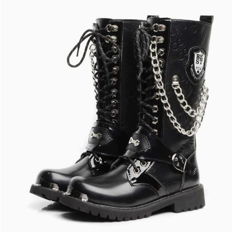 Men Fashion Motorcycle Boots M - Motorcycle Chain recension och pris