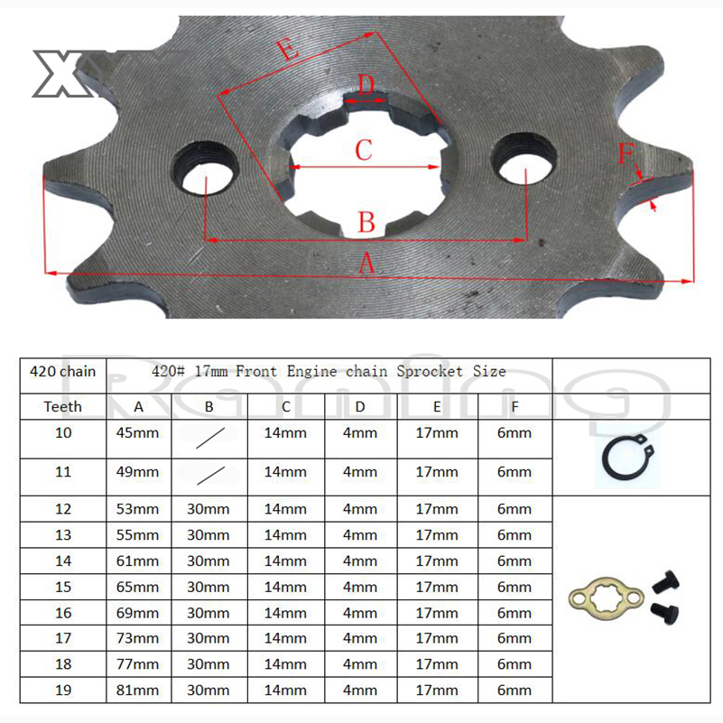 New 420# 17mm  Front Engine Sp - Sprocket Chain recension och pris